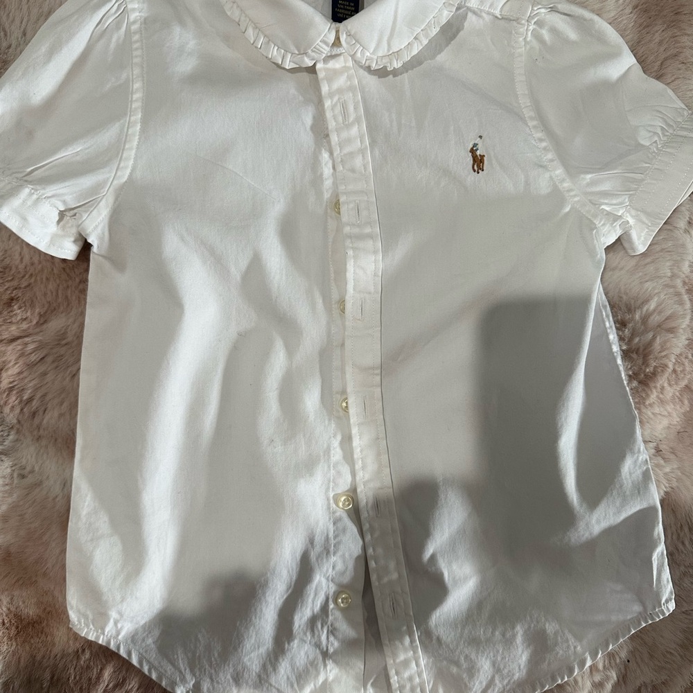 Ralph Lauren White Kids Button Down Shirt